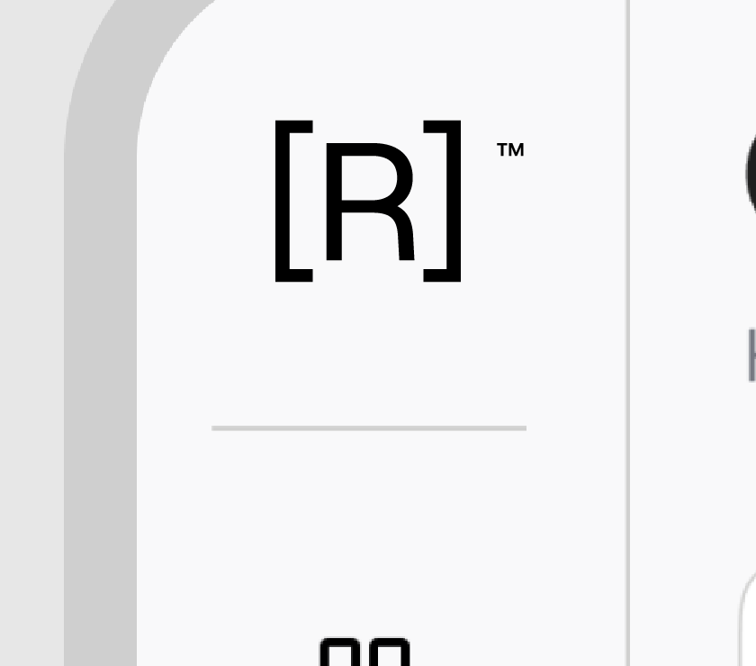 A 100 percent crop of the product dashboard sidebar, with the black [R] icon holding the top-left as the application tile